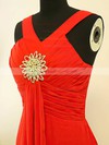 Chiffon Empire V-neck Floor-length Crystal Brooch Bridesmaid Dresses #PDS02017882