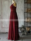 Chiffon A-line V-neck Floor-length Ruffles Bridesmaid Dresses #PDS02017889