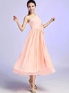 Chiffon A-line One Shoulder Ankle-length Sashes / Ribbons Bridesmaid Dresses #PDS02017685
