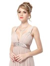 Chiffon Empire V-neck Ankle-length Sashes / Ribbons Bridesmaid Dresses #PDS02017689