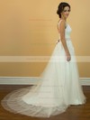 Court Train Ivory Tulle Appliques Lace Nice Open Back Wedding Dress #PDS00021200