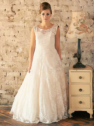 White Lace Ruffles Floor-length Ball Gown Best Wedding Dress #PDS00021201