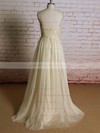Discounted Champagne Tulle V-neck Appliques Lace Straps Empire Wedding Dress #PDS00021223