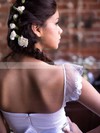 Sweetheart White Chiffon Cap Straps Sashes/Ribbons Affordable Wedding Dress #PDS00021369