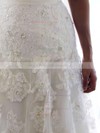 Ivory Tulle Sweetheart Appliques Lace Lace-up Chapel Train Wedding Dress #PDS00021400