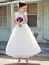 Elegant White Lace with Sashes/Ribbons Ball Gown Ankle-length Wedding Dress #PDS00021241