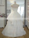 Princess Ivory Organza Cascading Ruffles Lace-up Sweetheart Wedding Dress #PDS00021242