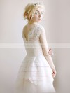 Ivory Lace Organza and V-neck Floor-length Perfect Wedding Dresses #PDS00021254