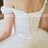 Hot Ivory Tulle with Sashes/Ribbons Lace-up Off-the-shoulder Wedding Dress #PDS00021284
