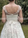 Ivory Lace with Sashes/Ribbons Cap Straps Scoop Neck Hot Wedding Dresses #PDS00021349