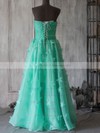 Organza A-line Strapless Tea-length Flower(s) Bridesmaid Dresses #PDS01012394