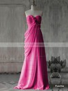 Expensive Pink Chiffon with Flower(s) Sweep Train Bridesmaid Dress #PDS01012400
