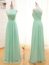 Discount Sage Chiffon with Ruffles One Shoulder Bridesmaid Dresses #PDS01012405