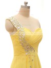 One Shoulder Chiffon with Crystal Detailing Yellow Latest Bridesmaid Dresses #PDS01012406