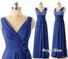 Watermelon Chiffon with Flower(s) V-neck Exclusive Bridesmaid Dresses #PDS01012409