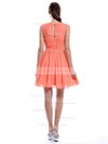 Newest Short/Mini Chiffon Scoop Neck Ruffles Orange Bridesmaid Dress #PDS01012421