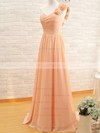 Promotion Orange Chiffon Lace-up with Flower(s) One Shoulder Bridesmaid Dress #PDS01012434