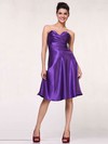 Silk-like Satin A-line Sweetheart Knee-length Ruffles Bridesmaid Dresses #PDS01012443