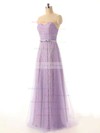 Designer Tulle Lace with Sashes/Ribbons Sweetheart Lilac Bridesmaid Dresses #PDS01012449