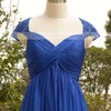 Sweetheart Cap Straps Appliques Lace Royal Blue Chiffon Tulle Mother of the Bride Dress #PDS01021567
