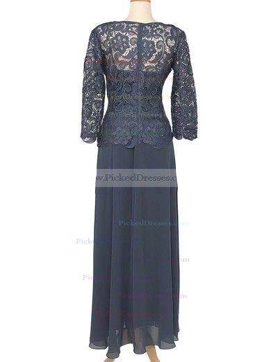V-neck 3/4 Sleeve Lace Chiffon Floor-length Nicest Mother of the Bride Dress #PDS01021558