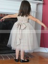 Perfect Tulle with Bow Scoop Neck Tea-length Flower Girl Dress #PDS01031806