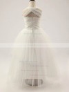 Affordable Square Neckline Ivory Lace Tulle Ruffles Floor-length Flower Girl Dress #PDS01031810