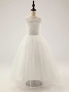 Ivory Scoop Neck Ruffles Lace Tulle A-line Original Flower Girl Dress #PDS01031812