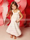 Cute Ivory Square Neckline Lace Ruffles Straps Ankle-length Flower Girl Dress #PDS01031815