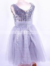 Fashion Tulle Sequined with Ruffles Ankle-length V-neck Flower Girl Dress #PDS01031821