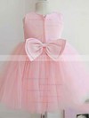 Best Scoop Neck Tulle with Bow Back Ball Gown Pink Flower Girl Dresses #PDS01031824