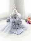Designer Tea-length Tulle Sequined with Bow Ball Gown Flower Girl Dress #PDS01031834