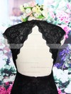 Great Open Back V-neck Black Lace Cap Straps Sheath/Column Mother of the Bride Dress #PDS01021573