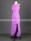Lavender Scoop Neck Chiffon Cap Straps Split Front Sheath/Column Mother of the Bride Dress #PDS01021575