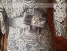 Sheath/Column Sashes/Ribbons 1/2 Sleeve Gray Lace Ankle-length Mother of the Bride Dress #PDS01021576