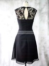 Different Sweetheart Black Chiffon Lace Ruffles Short/Mini Mother of the Bride Dresses #PDS01021587
