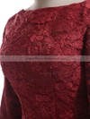 Gorgeous Trumpet/Mermaid Burgundy Lace Tulle Long Sleeve Scoop Neck Mother of the Bride Dress #PDS01021603