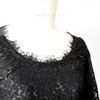 Sexy Sheath/Column Scoop Neck 1/2 Sleeve Black Lace Mother of the Bride Dresses #PDS01021612