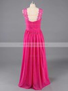 Sweep Train Pearl Pink Chiffon Lace Scoop Neck Unique Bridesmaid Dresses #PDS01012467