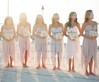 Pearl Pink Chiffon High Low Beading Empire Asymmetrical Bridesmaid Dress #PDS01012469