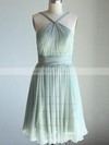Discounted Sage Chiffon Ruffles Short/Mini Sweetheart Bridesmaid Dresses #PDS01012470