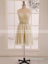 Knee-length Pearl Pink Chiffon Ruffles Open Back Sweetheart Bridesmaid Dress #PDS01012473