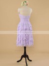 Popular Sheath/Column Lilac Chiffon Tiered Strapless Bridesmaid Dresses #PDS01012483