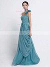 Sheath/Column Chiffon Ruffles Affordable One Shoulder Floor-length Bridesmaid Dress #PDS01012486