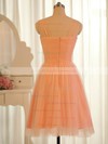 Pretty Sweetheart Orange Tulle Ruffles Straps Knee-length Bridesmaid Dresses #PDS01012504