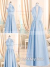 New A-line Royal Blue Chiffon Ruffles Halter Bridesmaid Dresses #PDS01012508