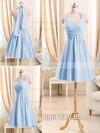 Fashion Short/Mini Light Sky Blue Chiffon Ruffles Halter Bridesmaid Dresses #PDS01012510