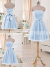 Lilac Tulle Sashes/Ribbons Simple Short/Mini Strapless Bridesmaid Dresses #PDS01012517