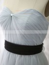 Cheap Sweetheart Light Slate Gray Tulle with Sashes/Ribbons A-line Bridesmaid Dress #PDS01012530