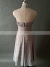 Halter Knee-length Gray Chiffon with Pleats Casual Bridesmaid Dresses #PDS01012531